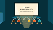 Illustration of an audience watching a presentation on a large theater screen displayed on a dark blue backdrop.
