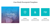 PowerPoint slide design showcasing a case study with sections for Problem, Solution, and Benefits with relevant icons.