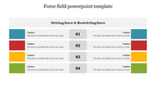 Force field template with driving and restricting forces each with a colored box and placeholder text areas.