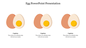 Egg themed PowerPoint slide with egg illustrations, showing the inside and outside of eggs with captions.
