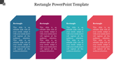 Colorful rectangle slide showcasing four distinct colorful sections with placeholder text.