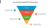 Visual presentation of an inverted pyramid in gradient colors, each section numbered and linked to placeholder descriptions.