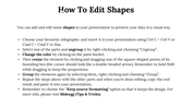 Slide with a white background, black text, bold headings, and bullet points explaining how to edit shapes.