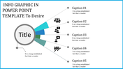 Infographic style PowerPoint template with five sections branching from a central circle, each with captions and icons.