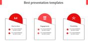 Best PPT presentation slide featuring Face to Face to Flexibility with red highlights with placeholder text.