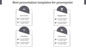 Best PowerPoint slide with four sections from Face to Face to Consistency, each with gray icons with placeholder text.