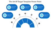 PowerPoint slide with numbered steps and blue circular icons highlighting key business targets.