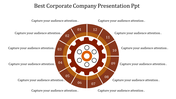Brown circular gear diagram with segments, labeled from 01 to 12, surrounded by text, on a white background.