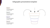 Idea generation infographic with a cartoon style gold light bulb in a circular layout and four numbered captions.
