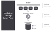 Gray themed slide with vertical flowchart layout, featuring cylinders, arrows, and a circular gear icon.