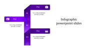 Infographic diagram featuring a structured vertical layout with purple ribbon-like elements, numbered markers, and icons.
