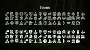 White and bold icons showing teamwork, planning, money, and analytics symbols over a woodland themed background.