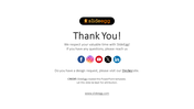 Closing slide thanking users, displaying social icons and footer note crediting SlideEgg for the template.