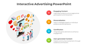 Circular design with an isometric illustration of users interacting with digital icons beside four numbered content list.
