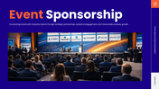 Event sponsorship presentation highlighting sponsor benefits, audience reach, ROI insights, and strategic partnerships.