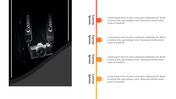 Photography themed slide featuring a vintage Canon camera on one side and three horizontal text blocks. 