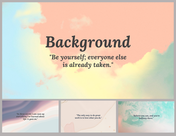 Aesthetic pastel background PPT slides with motivational quotes, featuring a soft gradient and quote at the top.