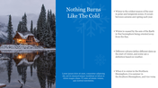 A winter themed PPT slide featuring a snowy cabin and snowflakes with bullet points about the changing seasons.
