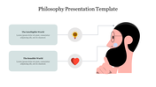 A bearded person thinking, with two icons of light bulb and heart, connected to labeled text boxes on the left.