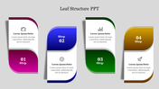 Infographic style Leaf Structure PPT design with four steps, each containing an icon and description.