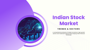 Indian Stock Market PowerPoint covering trends, sectors, market analysis, performance insights, and future outlook.
