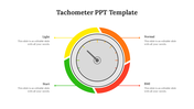 Colorful Tachometer slide with color coded sections from light to BMI with placeholder text.