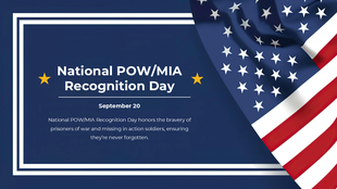 A waving U S flag with stars and stripes, symbolizing National POW or MIA Recognition Day to honor missing soldiers.