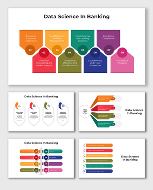 Data science applications in banking, showcasing fraud detection, credit scoring, customer experience, and compliance analyti