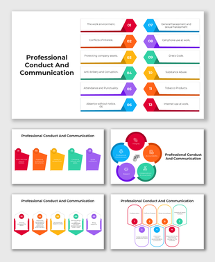 Color-coded chart detailing ethical responsibilities and behavioral expectations in a professional setting.