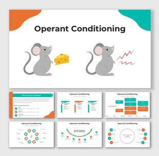 Illustrated presentation on operant conditioning with reinforcement and punishment concepts.