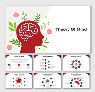 Visual presentation on the Theory of Mind featuring cognitive development and social understanding concepts.
