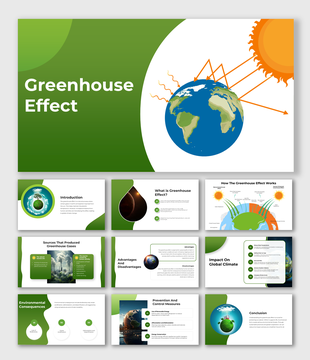 Diagram of Earth and sun with arrows showing heat trapped by atmosphere to explain the greenhouse effect.