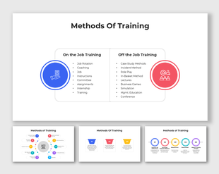 Visual layout showing two training method categories using color-coded sections and minimal text fields.