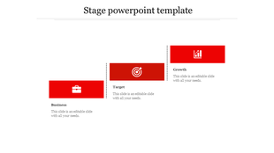 Three red rectangular blocks arranged horizontally with icons, each separated by dotted lines in a simple layout.