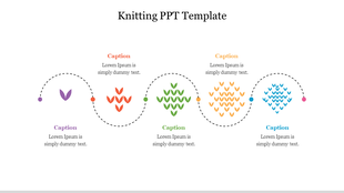 Elegant Knitting PPT Template Slide Designs-Five Node