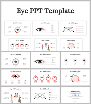 Collection of eye themed slides showcasing various designs and layouts text placeholder text.