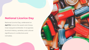 National Licorice Day featuring colorful licorice candies, celebrating its history, varieties, and cultural significance.
