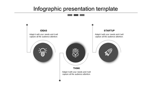 Gray themed infographic with three circular icons, connected by thin lines on a white background.