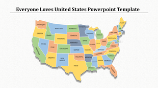 Colorful map of the United States with each state in a different color, displayed on a white background.