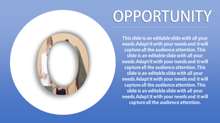 Large O with an image cutout of people shaking hands, placed beside opportunity text on a blue gradient background.