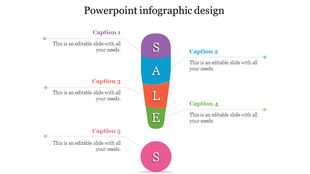 Slide with a vertical Labeled sections in purple, blue, orange, green, and pink, connected to captions on both sides.