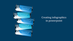 Infographic with teal cylindrical bars stacked diagonally, numbered 01 to 05, on a solid blue background.