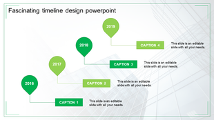 Four grey steps with icons each with caption areas in a horizontal timeline design on a white background.