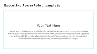 Clean business presentation slide with a white background, black bold title, and a bordered text box for user input.