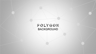 Abstract polygonal design with light gray lines and nodes on a gradient background, with central text overlay.