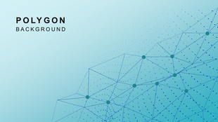Abstract polygonal background slide with interconnected nodes and lines forming geometric shapes on a light blue gradient.