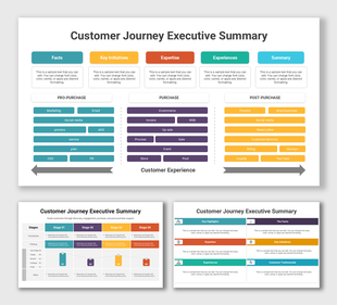Visual summary of customer journey stages including marketing, eCommerce, customer service, and social media touchpoints.