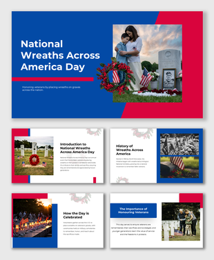 Presentation on National Wreaths Across America Day, honoring veterans with wreaths on graves.