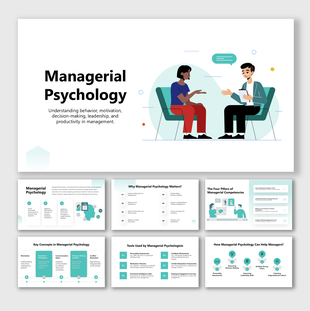 Managerial Psychology slides with leadership insights, workplace behavior, decision-making models, motivation, team dynamics