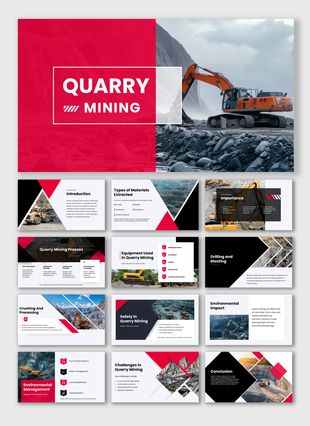 Overview of quarry mining operations, equipment, processes, environmental impact, and safety in stone extraction.